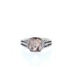 David Yurman Petite Wheaton ring in silver,  Rose de France amethyst and diamonds - 360 thumbnail