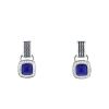 Removable David Yurman Albion earrings in silver,  lapis-lazuli and diamonds - 00pp thumbnail