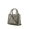 Dior Lady Dior Limited Edition medium model handbag in silver python - 00pp thumbnail