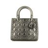 Dior Lady Dior Limited Edition medium model handbag in silver python - 360 thumbnail