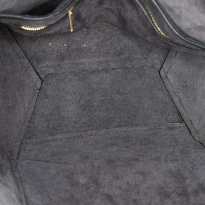 Celine Sac Sangle handbag in dark grey grained leather - Detail D2