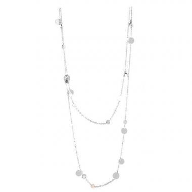 Sautoir Hermes Confettis en argent et or rose