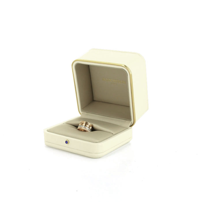 Bague Boucheron Quatre Radiant Edition grand modèle en or rose,  or blanc et diamants - Detail D2