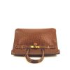 Hermes Birkin 35 cm handbag in brown ostrich leather - 360 Front thumbnail
