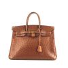 Hermes Birkin 35 cm handbag in brown ostrich leather - 360 thumbnail