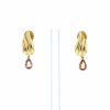 Fred 1980's earrings for non pierced ears in yellow gold and imperial topaz - 360 thumbnail