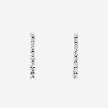 Paire de pendants d'oreilles Crescendo en or blanc et diamants (0,70 carat)