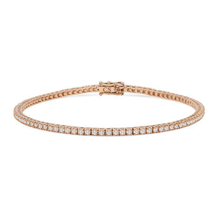 bracelet ligne en or rose et diamants (1, 06 carat)