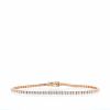 Bracelet ligne en or rose et diamants (1,83 carat) - 360 thumbnail
