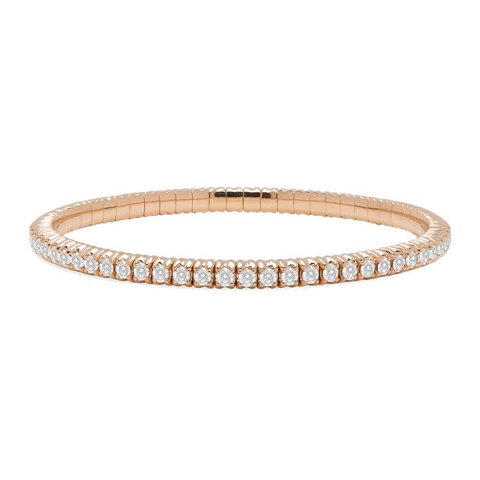 bracelet semi-souple en or rose et diamants (2, 84 carats)