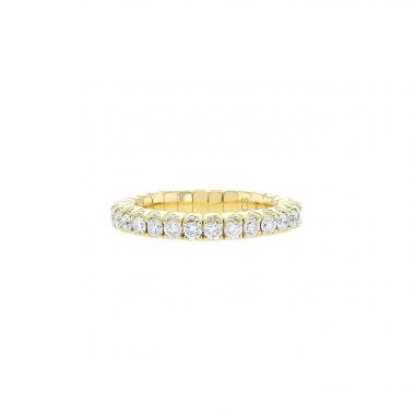 Alliance semi-souple en or jaune et diamants (1,19 carat)