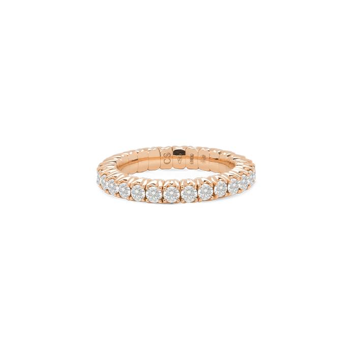 Half-flexible wedding ring in pink gold and diamonds (1,23 carat) - 00pp