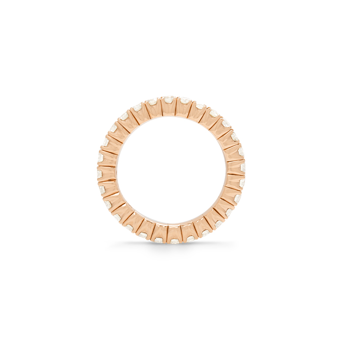 Fede nuziale semi-flessibile in oro rosa e diamanti (1,23 carati) - Detail D2