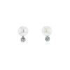 Vintage earrings for non pierced ears in white gold,  diamonds and pearls - 00pp thumbnail