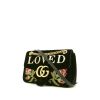 Gucci GG Marmont shoulder bag in black velvet - 00pp thumbnail