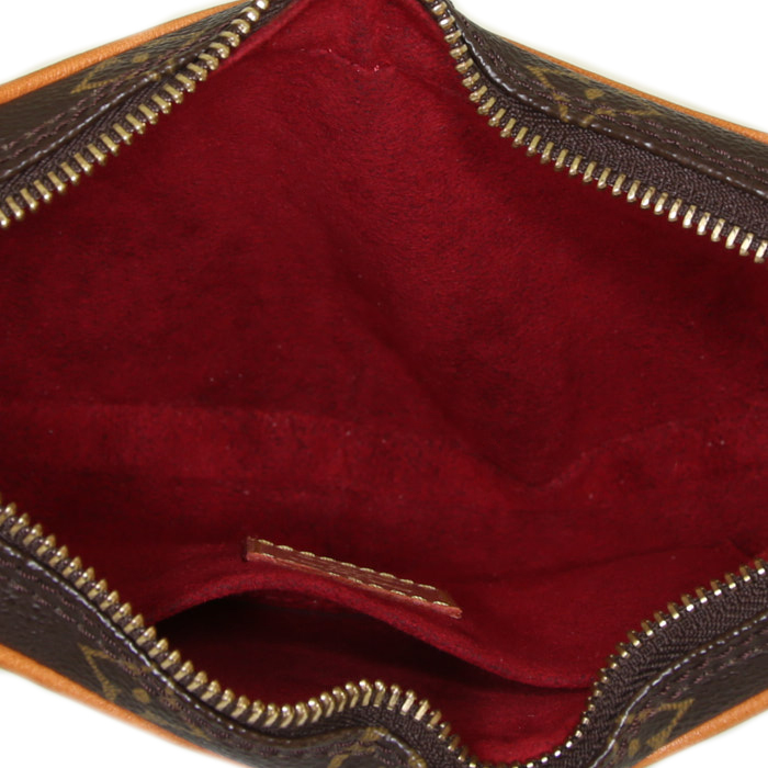 Bolso de mano Louis Vuitton Croissant en lona Monogram marrón y cuero natural - Detail D2