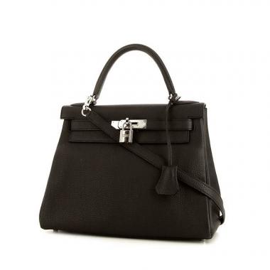 Hermès Kelly 28 cm handbag in black togo leather
