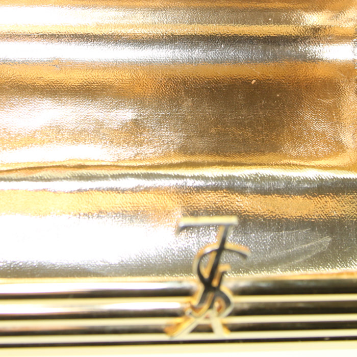 Bolso bandolera Saint Laurent Opyum Box en plexiglás dorado - Detail D2