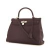 Hermes Kelly 35 cm handbag in purple Raisin togo leather - 00pp thumbnail