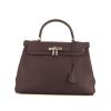 Hermes Kelly 35 cm handbag in purple Raisin togo leather - 360 thumbnail