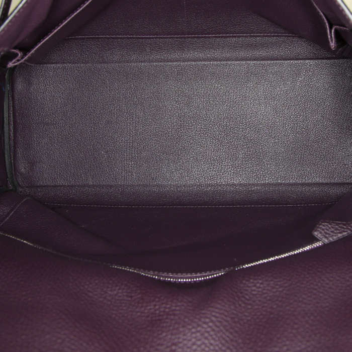 Sac à main Hermes Kelly 35 cm en cuir togo violet Raisin - Detail D3