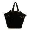 Saint Laurent Downtown mini shopping bag in black suede and black furr - 360 thumbnail