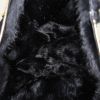 Saint Laurent Downtown mini shopping bag in black suede and black furr - Detail D2 thumbnail