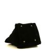 Saint Laurent Downtown mini shopping bag in black suede and black furr - Detail D4 thumbnail