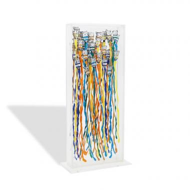 Arman, "Harpe de couleurs", sculpture, silkscreen on plexiglas, Artcurial edition, signed, numbered and dated, of 1975