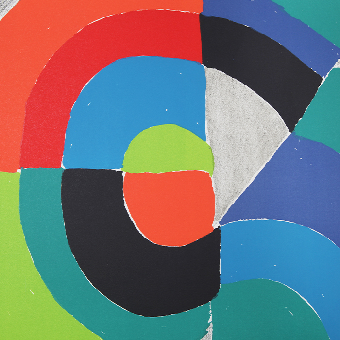 Sonia Delaunay, "Composition orphique", great lithograph in colors on paper, artist proof numbered and signed, of 1972 - Detail D1