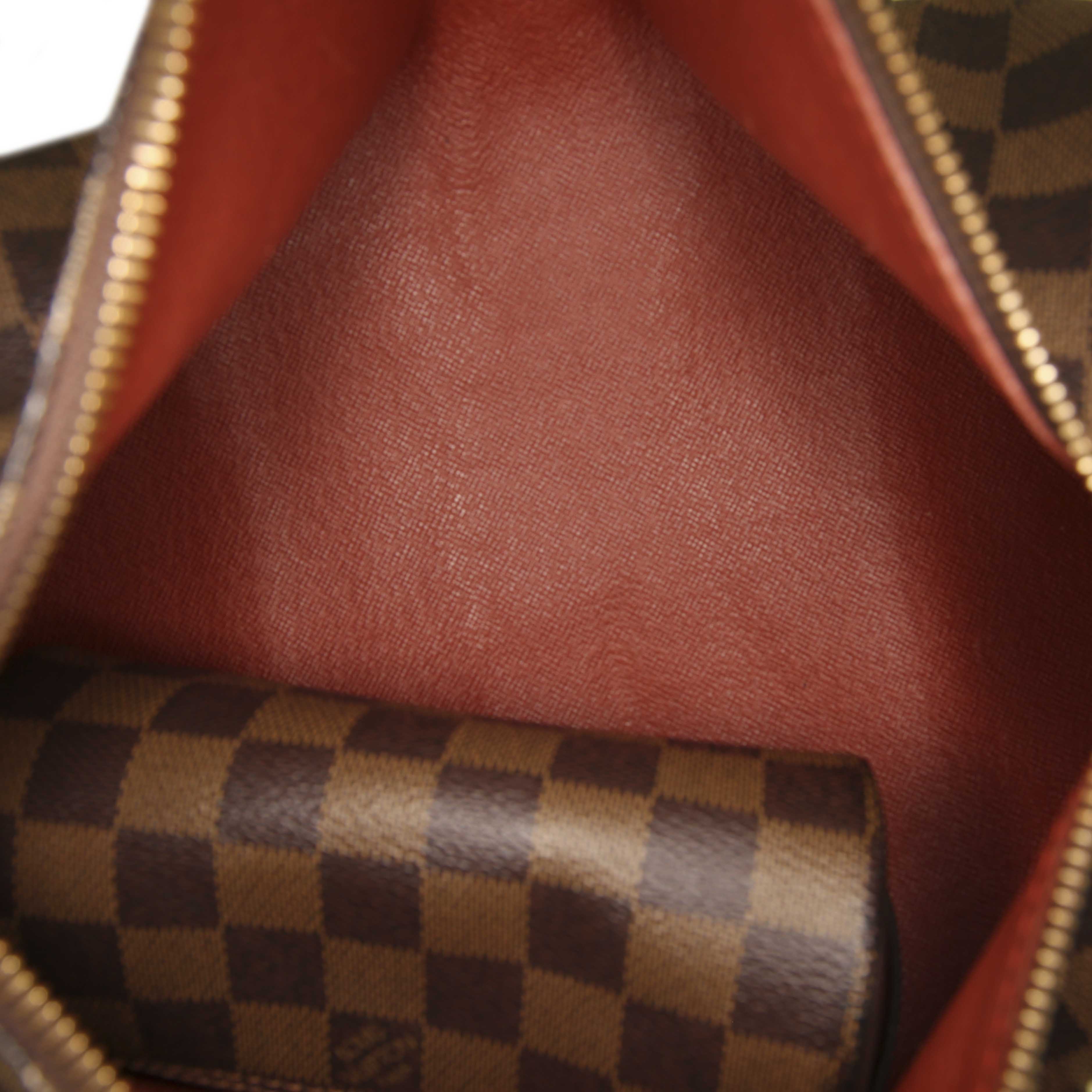Louis Vuitton Papillon handbag in ebene damier canvas and brown leather - Detail D2