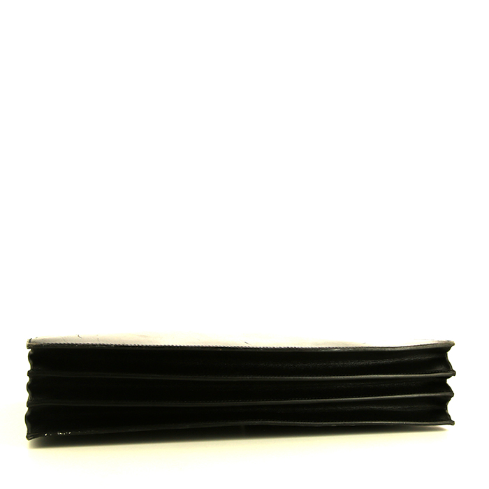 Borsa portadocumenti Hermès Sac à dépêches in pelle box nera - Detail D4