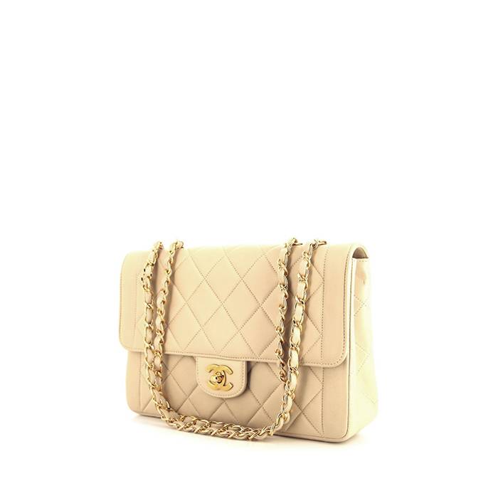 Chanel Vintage Handbag in Cream Color Quilted Leather