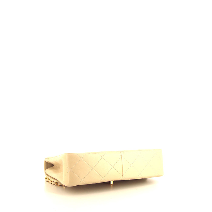 Bolso de mano Chanel Vintage en cuero acolchado color crema - Detail D5