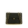 Chanel Timeless jumbo shoulder bag in black quilted grained leather - 360 thumbnail
