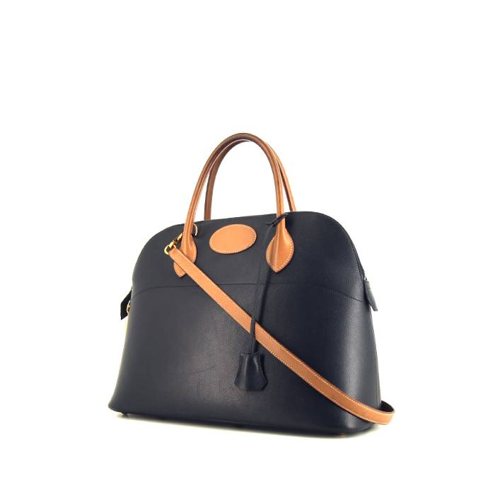 Hermes Bolide handbag in black and brown bicolor leather - 00pp