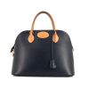 Hermes Bolide handbag in black and brown bicolor leather - 360 thumbnail