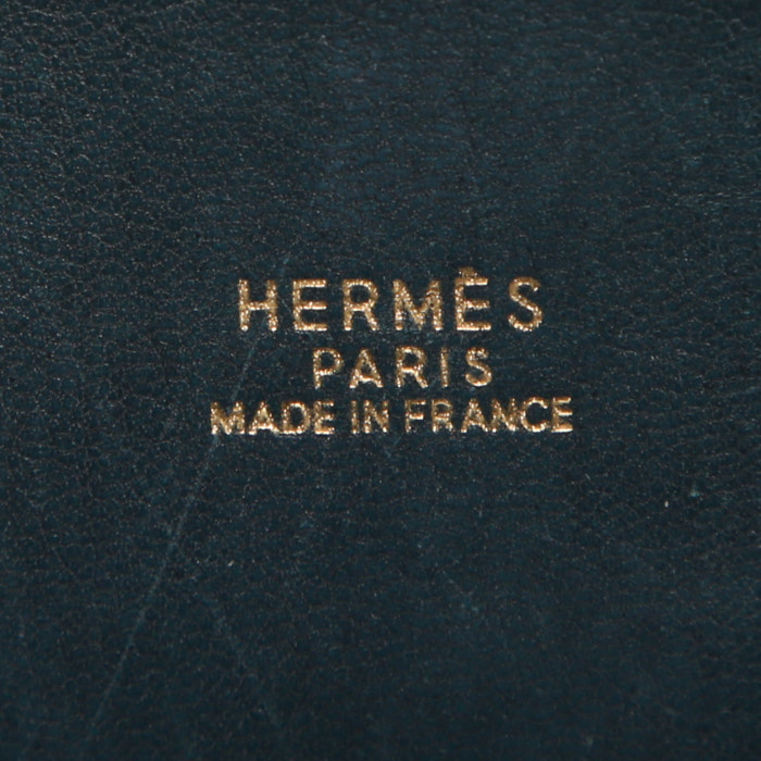 Bolso de mano Hermes Bolide en cuero bicolor negro y marrón - Detail D4