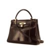 Hermès Kelly 28 cm handbag in brown box leather - 00pp thumbnail