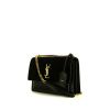 Saint Laurent Sunset shoulder bag in black leather and black suede - 00pp thumbnail