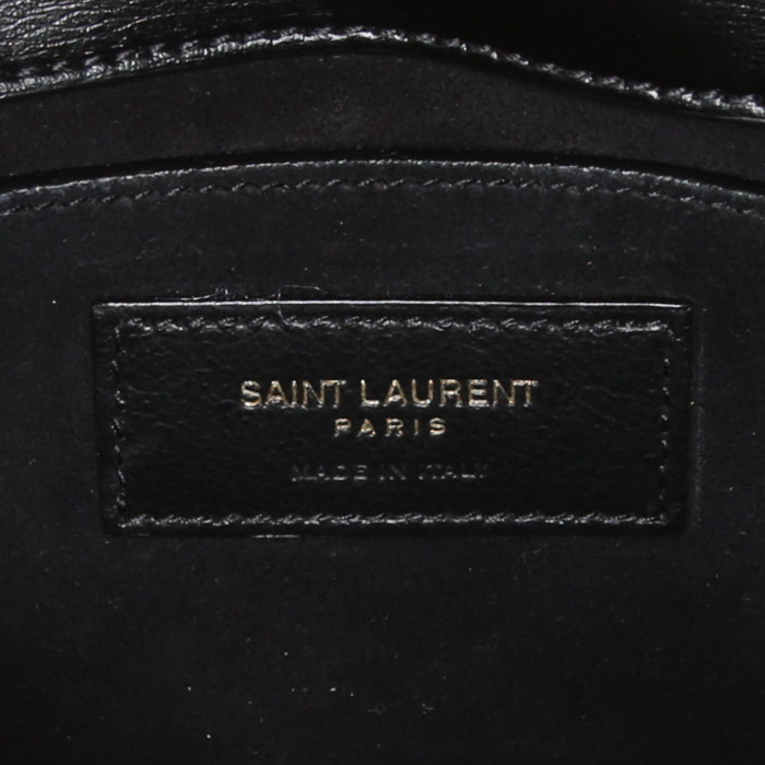 Bolso bandolera Saint Laurent Sunset en cuero negro y ante negro - Detail D4
