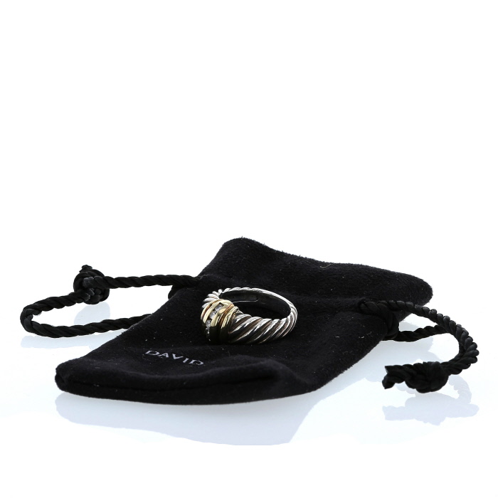 Anello David Yurman in argento,  oro giallo 14k e diamanti - Detail D2