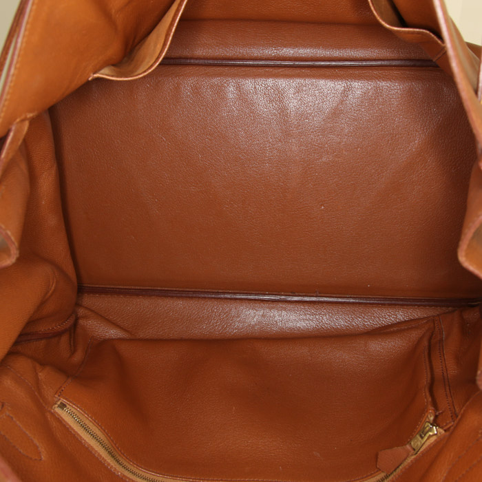 Bolso de mano Hermes Birkin 40 cm en cuero Courchevel color oro - Detail D2