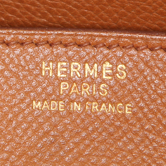 Borsa Hermes Birkin 40 cm in pelle Courchevel gold - Detail D3