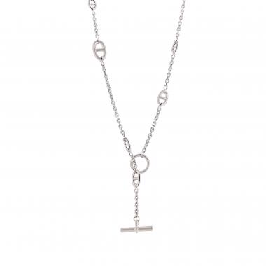 Hermes Chaine d'Ancre long necklace in silver
