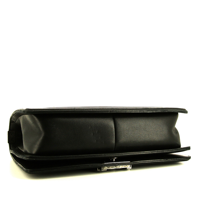 Borsa a tracolla Chanel Boy in pelle trapuntata nera - Detail D5