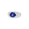 Vintage ring in white gold,  sapphire and diamonds - 00pp thumbnail