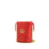 Gucci GG Marmont shoulder bag in red chevron quilted leather - 00pp thumbnail