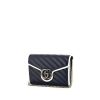 Gucci GG Marmont shoulder bag in blue quilted leather and white leather - 00pp thumbnail