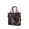 Shopping bag Balenciaga Bazar shopper modello piccolo in pelle nera con decoro graffiti - 00pp thumbnail